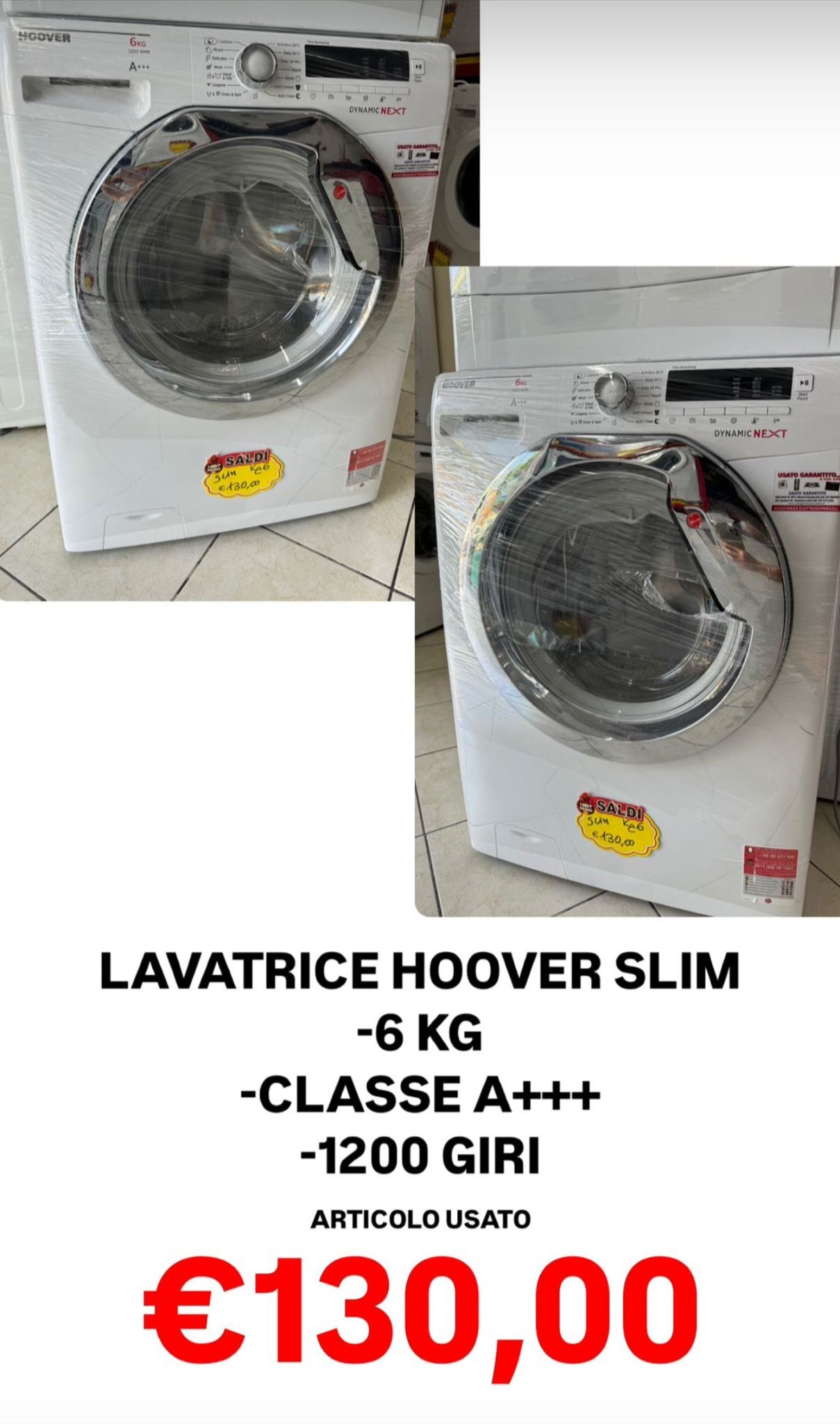 Lavatrice Hoover 6 kg slim