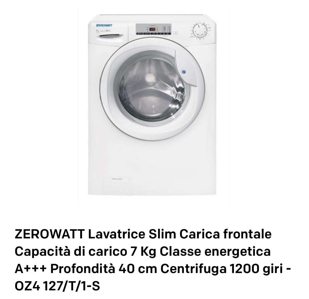 LAVATRICE ZEROOWATT 7 KG