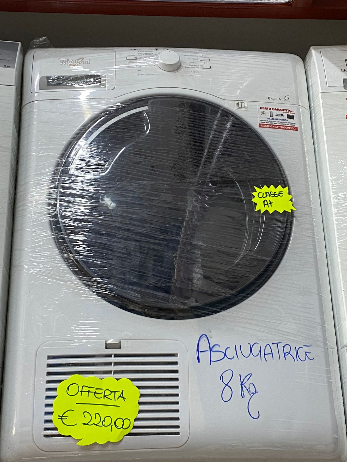 ASCIUGATRICE WHIRLPOOL 8KG CLASSE A+